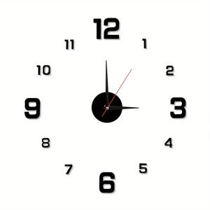 TEMU 1개 노르딕 무소음 벽시계 - 발광 무드릴 접착식 마운트, 배터리 작동 모던 라운드 시계 거실/침실용, 주방 장식, 침실 시간계 | 노르딕 디자인 | 내구성 있는 플라스틱