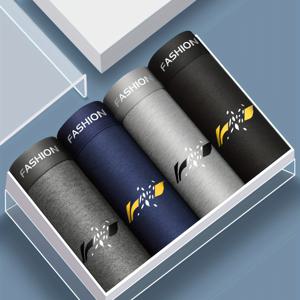 TEMU 4팩 남성 아θλη틱 반바지 속옷, 고스트레치 폴리에스테르-스판덱스 니트 재질, 캐주얼 스포츠 박서 브리프