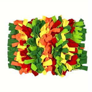 TEMU 색상이 다양한 세탁 가능한 개용 스너플 매트 - 상호작용형 실내 급식 및 훈련용 블랭킷, 크링클 종이, 토끼 & 당근 디자인, 코 작업 놀이용 폴리에스터 소재