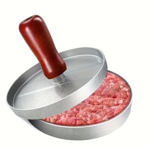 TEMU 수동 버거 프레스 도구 - 홈메이드 버거, 치킨 패티, 아침 샌드위치용 알루미늄 합금 고기 케이크 메이커 - 균일한 모양의 패티를 위한 사용하기 쉬운 주방 가제트, 버거 프레스 메이커, 음식 준비, 오일 페이퍼 미포함