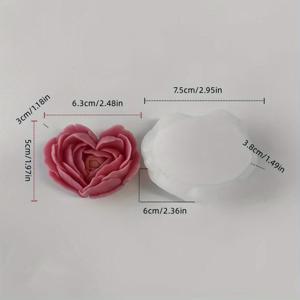 TEMU 1개 3D 사랑의 꽃 몰드 장미 꽃 아로마테라피 캔들 DIY 꽃 수제 비누 드롭 글루 석고 확장 향기 돌 홈 실리콘 몰드