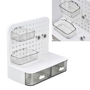 TEMU 다기능 DIY 데스크탑 정리함, 조절 가능한 메쉬 파일 랙 및 서랍 펜 홀더, 사무실, 가정, 공예 용도로 이상적, 완벽한 학교 돌아오기 선물 또는 공부 용품 도우미, 사무실 책상 액세서리