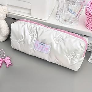 TEMU 1pc 크리에이티브 핑크 보우 연필 케이스 대용량 보관 연필 상자 다기능 문구 정리 가방|필통|에코백