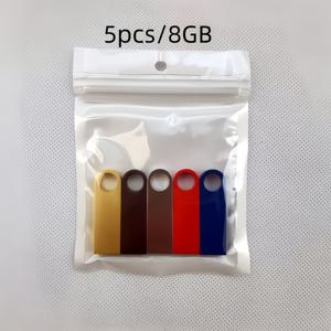 TEMU 5pcs 세트 128MB/4GB/8GB/16GB USB 플래시 드라이브, 스타일리시한 금속 USB 2.0 손가락 드라이브 메모리 스틱, PC 노트북에 적합, 휴일 선물, 비즈니스 선물