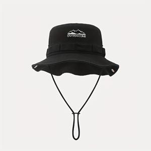 TEMU 남성과 여성용 빈티지 선햇 - 블랙 버킷햇, 조절 가능한 스트랩, 세련된 직조 디자인, 야외 활동에 이상적, 야외 햇빛 차단|세련된 버킷햇|조절 가능한 헤드기어
