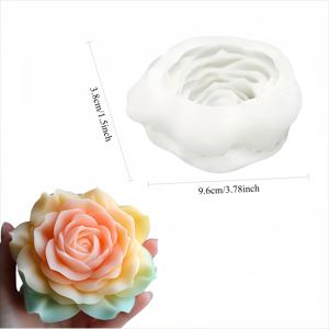 TEMU DIY 캔들 및 비누용 장미 꽃 실리콘 몰드 - 재사용 가능한 라운드 아름다운 공예 몰드, 복잡한 꽃잎 디자인, 어머니의 날, 데이 선물, 홈 데코, 공예 프로젝트에 완벽함, 캔들 만들기 용품