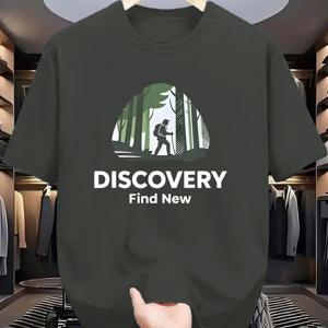 TEMU 남성용 캐주얼 그래픽 티셔츠 - 