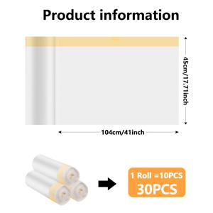 TEMU 30개/3롤 대형 고양이 화장실 트레이 라이너 - 끈 조절 가능, 방수 및 스크래치 방지, 냄새 차단 내구성 반려동물 화장실 봉투, 둥근 모서리, 클럼핑 고양이 모래 호환