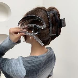 TEMU 3개 세트 그라데이션 잉크 스타일 대형 그립 헤어클립, 투명 상어 클립, 머리끈 고정용, 스타일리시 헤어핀, 내구성 강한 그립감, 매끄러운 마무리, 다목적 멀티팩, 데일리 헤어스타일링 필수품