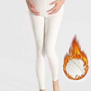 TEMU 임산부를 위한 편안하고 신축성이 뛰어나며 따뜻한 얇은 플리스 레깅스, 신장 160-175cm 및 체중 60-75kg에 적합합니다.