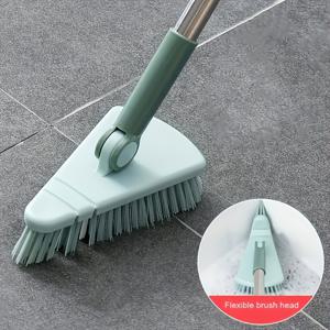TEMU 1pc 멀티 서피스 스크럽 브러시 - 긴 손잡이가 있는 분리 가능한, 강력한 브러시로 욕실, 샤워, 주방 등 효율적인 청소를 위한 도구 - 37.4인치 길이, 라이트 블루와 그린, 플라스틱 재질, 욕실 청소 도구 | 인간 중심 스크럽 브러시 | 내구성 있는 플라스틱 브러시