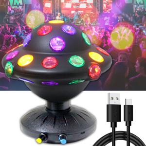 TEMU UFO 디스코 볼 LED 신기한 빛 프로젝터 - 360° 회전 속도/ 밝기 조절 가능, USB / 배터리 작동, 파티, 할로윈, 크리스마스, 생일, 클럽, 바, 축제 조명에 완벽 | 생동감 있는 LED 조명 | 내구성 있는 플라스틱 구조, LED 조명 장식