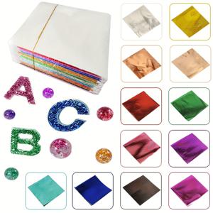 TEMU 240장의 12색 메탈릭 포일 - 색상별 20장, 8x8.5cm/3.25x3.5인치 - 생동감 넘치고, 밝고, 쉽게 적용 - 가구 장식, 페인팅, 리노베이션에 적합 - 슬라임 DIY, 공예, 기타에 이상적 - 공예 용품 | 생동감 넘치는 포일 시트 | 메탈릭 피니시