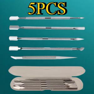 TEMU 5pcs 전문적인 ку티클 푸셔 및 젤 네일 제거 도구 세트 - 피디큐어 및 매니큐어 키트, 보관함, 죽은 피부 제거기, 네일 클리너, 쿠티클 트리머, 가정 및 살롱 사용, 네일 아트 도구| 스타일리시한 보관함 | 내구성 네일 도구|네일재료