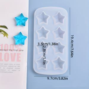 TEMU 8-구획 3D 별 모양 실리콘 폼 DIY 공예용 - 테이블 장식, 보석, 휴일 선물 만들기에 완벽 - 사용하기 쉽고 내구성이 뛰어나며 다용도로 사용할 수 있는 DIY 공예 용품, 장식 공예, 별 모양 디자인, 쉽게 분리할 수 있는 재료