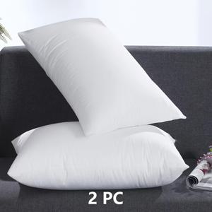 TEMU 2개 침대 베개 세트 - 흰색 단색 커버 포함, 부드럽고 통기성 좋은 홈/호텔용 베개, 킹 사이즈 베개, 더블 베개, 퀸 사이즈 베개, 수면 지원, 편안한 수면, 우아한 디자인, 스타일리시 커버, 내구성 강화, 고품질 충전재, 지원 쿠션, 편안함을 추구하는 사람들을 위한 호텔 게스트 및 첫 번째 주택 소유자용, 침실 장식, 세련된 외관