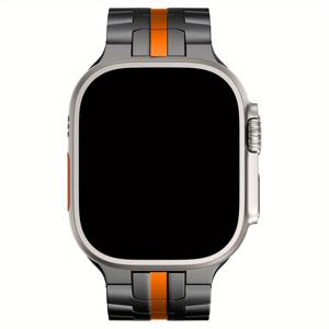 TEMU 애플워치 울트라 49mm/46mm 비즈니스 스테인리스 스트랩, 아이워치 시리즈 9/8/7/6/5/SE 45mm/44mm 남성용 링크 밴드|남자팔찌