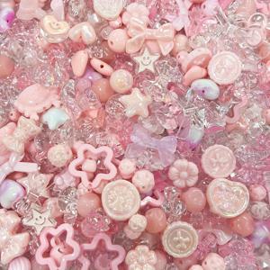 TEMU 100g 혼합 수제 DIY 귀여운 핑크 비즈 목걸이 및 폰 체인 액세서리, 우아한 핑크 비즈 주얼리 세트 - DIY 목걸이 및 폰 체인 제작 재료, 스위트 톤 탄성 코드 액세서리, 고급스러운 귀여운 디자인, 비즈 보관, 비즈&주얼리 만들기, 팔찌, 키체인 펜던트 등에 적합, 공예 액세서리 주얼리 만들기 패션 선물