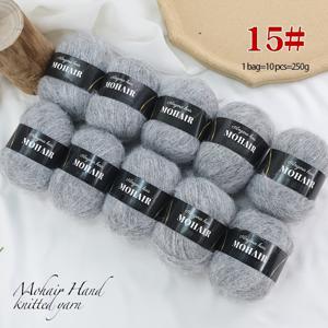 TEMU 10팩, 알파카 모헤어 실 - 250g 긴털 마호가니색 부드러운 이불솜처럼 느슨한 섬유로 스웨터/목도리/모자/상의 DIY 옷감용 (다양한 컬러)|스카프|뜨개실