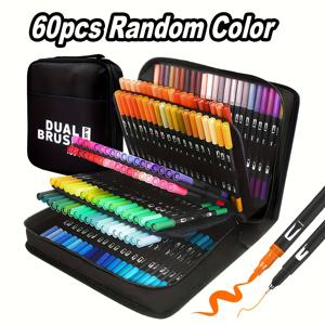 TEMU 프로페셔널 아트용 CD 백 60pcs 듀얼팁 마커, 수채화 페인트 펜 세트, 크리스마스 할로윈 이스터 선물 추천