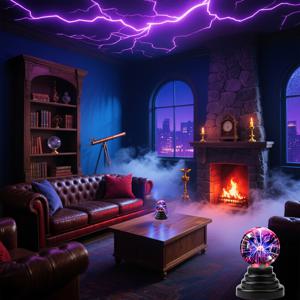 TEMU 1개 매직 플라즈마 볼 나이트 라이트, 안전하고 재미있는 손가락 상호작용이 있는 USB 전원 램프, 블렌딩 기술과 판타지 - 완벽한 데스크 액세서리 및 휴식 도구, 이상적인 명절 또는 생일 선물, 침실용 나이트 라이트, 플러그인 나이트 라이트, 방 장식, USB 라이트