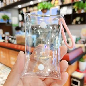 TEMU 5개 PVC 투명 방진 보관 가방 버튼 디자인 재사용 가능한 투명 디스플레이 백, 인형, 팝마트 피규어, 액세서리, DIY 공예 크리스마스 및 발렌타인데이 선물, 전시 케이스, 선물 포장, 스타일리시한 수납, 내구성 있는 플라스틱, 경량 소재, 수집품 가방, 공예 애호가, 선물 주자용