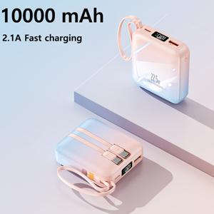 TEMU 새로운 10,000mAh 보조배터리는 2.1A 고속 충전, LED 디스플레이가 탑재된 미니 휴대용 보조배터리입니다. 중추절이나 기타 명절 선물로 안성맞춤입니다.|보조배터리