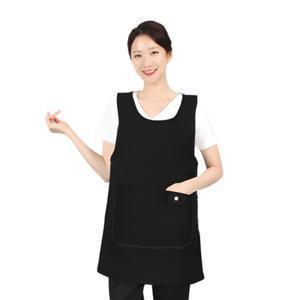 TEMU 터브화이 영문 자가드 원피스 앞치마 무지블랙 1개