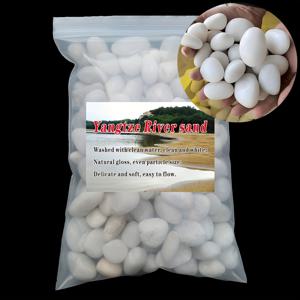 TEMU 흰색 천연 광택 자갈, 정품 강바닥 자갈, 수족관 바닥 모래, 실내 및 실외 장식, 정원 길, 화단 포장, 가정 장식, 화분 장식, 수생 식물 및 연못용 화병 채우개, 어류 친화적, 튼튼한 돌 재료 - 3가지 크기, 2~4파운드 팩|화분