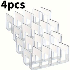 TEMU 2팩 가방 보관, 2팩 투명 4구 가방 정리함, 가방 보관, - 옷장 분리 보관, 핸드백, 넥타이 및 스카프 보관, 선반 분리 보관에 적합