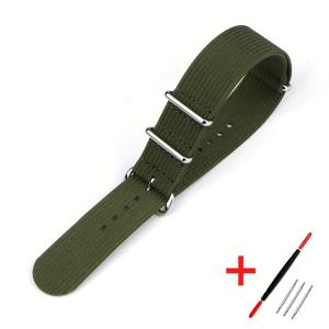 TEMU 밴드스맨 군사 스타일 리브드 시계 스트랩 18mm 20mm 22mm - 내구성 있는 나일론 브레이드 볼라틱 패브릭과 메탈 버클, 남녀 공용 조절 가능 핏, 블랙, 브라운, 오렌지, 그레이, 그린, 베이지, 화이트, 블랙 시계 스트랩, 안전한 시계 밴드, 슬림한 시계 밴드, 메탈릭 버클