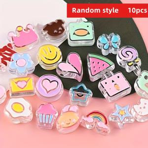 TEMU 10개 꾸러미 다양한 스타일 2-3cm 투명 에폭시 나비 & 하트 펜던트, DIY 목걸이 팔찌 매력, 사랑스러운 생일 선물 보석 장식 장식 비즈 액세서리