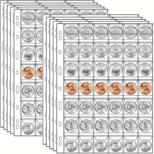 TEMU 10개의 동전 수집 페이지, 42개의 가방 동전 바인더 세트, 9홀 동전 클립 포함, 동전 앨범에 적합