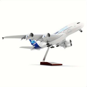 TEMU 1/160 에어버스 A380 프로토타입, 18인치 대형 다이캐스트 비행기 모형 키트 스탠드 포함 | 스카이 점보 여객기 모형 | 항공 애호가를 위한 수집품 선물