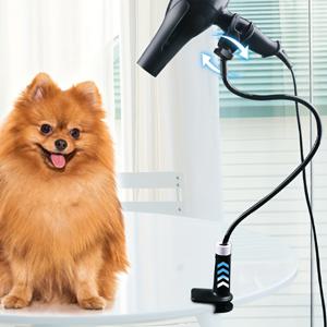 TEMU 고양이용 조절 가능한 애완동물 헤어드라이어 스탠드 - 경량 알루미늄 합금, 29.5인치 블랙 홀더, 블로우 드라이어 스탠드