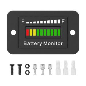 TEMU 12V/24V/36V 리튬산 배터리용 LED 배터리 측정기 - 방수, 골프 카트, RV, 보트, 자동차용 분리형 디자인 - 전압, 전류 디지털 디스플레이, 배터리 없음, 분리형 디자인 측정기, ABS 재질 측정기
