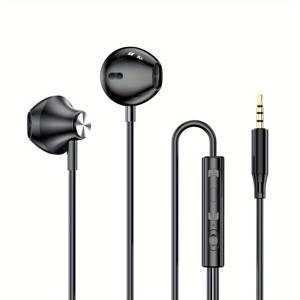TEMU 1개 HiFi 유선 인-이어 헤드폰, 볼륨 조절, USB Type C 및 3.5mm 연결, 콘덴서 마이크, 반개방형 디자인, 삼성 갤럭시 시리즈용 - 배터리 불필요