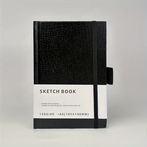 TEMU 헤비듀티 블랙 하드커버 스케치북 - 80페이지 130GSM 종이, A4/A5/A6 사이즈 탄성 클로저 포함 | 스케치, 숯, 펜에 이상적 | 예술가, 학생, 취미 활동가를 위한 완벽한 선물 | 내구성 있는 제본|A4용지