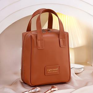 TEMU 여성용 화장품 가방, 다양한 용량과 여러 섹션, 골드 지퍼 및 튼튼한 손잡이, 여행 및 일상 사용을 위한 세련된 스타일, 화장품 액세서리 정리, 화장품 정리함, 액세서리 보관함, 장식용 가방, 내구성 있는 구조