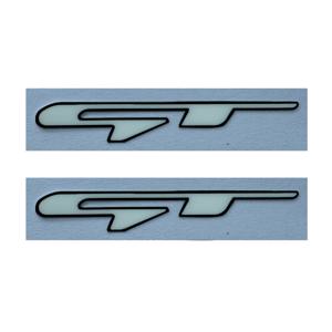TEMU 2pcs GT 자동차 로고 스티커 - 현대적인 for KIA 차량용 흰색 화살표 디자인의 세련된 블랙 비닐 데칼, 내구성 및 쉽게 적용할 수 있는 외부 액세서리, 자동차 데칼 스티커, 차량 스타일링 업그레이드, 현대적인 차량 외관, 고품질 마감