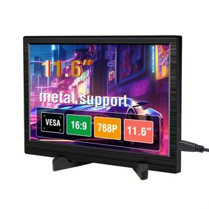 TEMU 안미트 11.6인치 휴대용 모니터 TN 16:9 1366×768 HD 외장 디스플레이 USB-C/Mini HDTV, 노트북 Mac PS4 PS5 라즈베리파이 호환