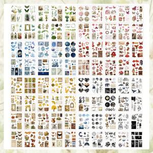 TEMU 80장/4권 | 천연 식물과 별하늘 우주 요소 스티커북 - 아트 스크랩북 공예용품, 저널, 카드, 선물 포장에 완벽한 아이템