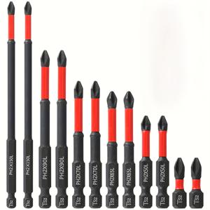 TEMU BUFF 스택 풀 12개 세트 자석 드라이버 헤드 키트 S2 스틸 1/4인치 핸들 전기 드라이버 헤드 필립스 드라이버 헤드 임팩트 드라이버 헤드 전기 및 수동 드라이버 헤드 미끄럼 방지 드라이버 헤드