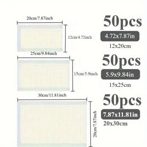 TEMU 150개 진공 밀봉 봉투, 3가지 사이즈 (각 50개) - 최적의 밀봉을 위한 메쉬 디자인, 식품 보관 및 주방 정리, 수비드 요리, 상업용 프리컷 백