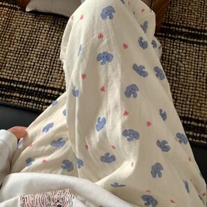 TEMU 여성용 귀여운 코끼리 프린트 수면 팬츠 - 부드러운 파스텔 블루 & 핑크색, 사계절 사용 가능한 편안한 논-스트레치 홈웨어/캐주얼&잠옷 (손세탁 가능), 플레이풀 디자인의 경량 패션수면복|잠옷|냉장고바지|파자마