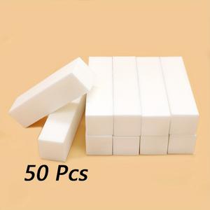 TEMU 50개 전문가용 화이트 4-in-1 네일 폴리쉬 블록 살롱 스펀지 폴리싱 파일 사각형 모양 그라인딩 도구 홈 매니큐어 케어 세트, 오래 지속되는 내구성 있는 물 스크럽 블록, 네일 재료, 네일 테크 용품, 네일 버퍼 블록, 네일 파일, 네일 쿨러
