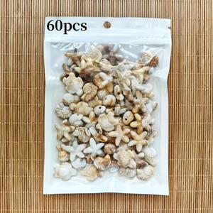 TEMU 60개 비치 비즈 - 내추럴 톤 브라운, 화이트 & 골든 양면 아크릴 조개, , 소라 & 거북이 펜던트 비즈, 주얼리 만들기, 해안 공예, 휴가 및 캐주얼 의상용 - 변색 없는 내구성, 사전 천공된 구멍, 휴일 & 생일 선물 (키체인, 헤어 액세서리, 홈 데코에 이상적) - 보호 스타일, 색상 변형, 매끄러운 구형 비즈, 공예용 구슬