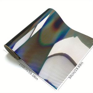 TEMU 1롤 레이저 9D 카본 파이버 실버 자동차 필름 PET 삼차원 레이저 카본 파이버 실버 색상 변경 필름 다목적 PET 자동차 필름 차량 중앙 제어실 내부 개조용 PET 자동차 필름 방수 및 마모 보호 페인트