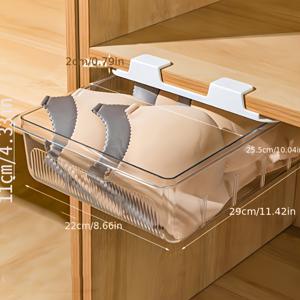 TEMU 속옷, 양말, , 넥타이 및 스카프용 투명 플라스틱 보관함 1개 - 옷장 정리용 투명 서랍 분배기, 양말, 벨트 등을 깔끔하게 보관하기에 완벽한 클로셋 오거나이저와 스토리지