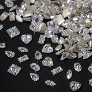 TEMU 100개 저자극성 미니 화이트 지르코니아 네일 라인스톤 - 반짝이는, 평평한 바닥 보석으로 눈부신 네일 아트 & 주얼리 장식, 네일 참